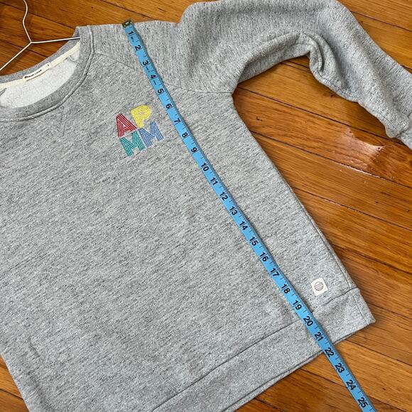 Marine Layer APMM Embroider Logo Heather Gray Pullover Sweatshirt Women's Size S - Picture 11 of 12